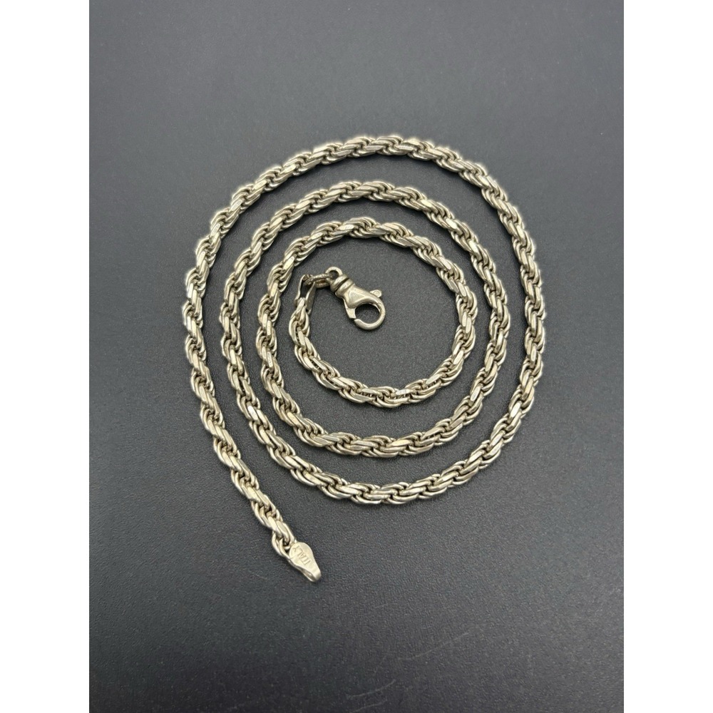 20" Vintage Sterling Silver Diamond Cut Chain 3.5M Necklace 23 Grams E12